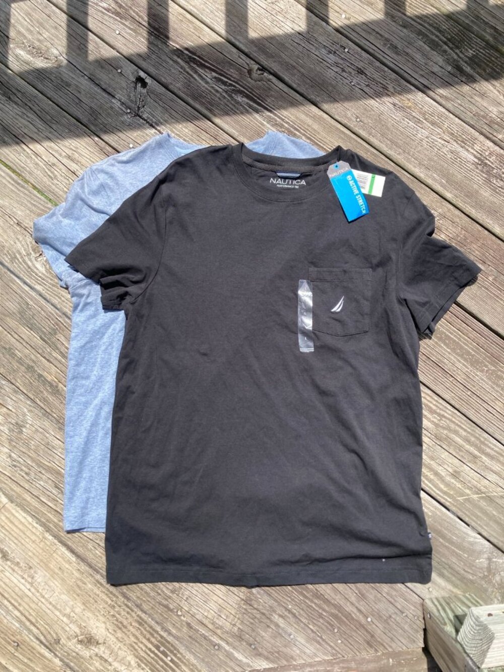 NWT Nautica Active Stretch Black Pocket Tee Men’s L